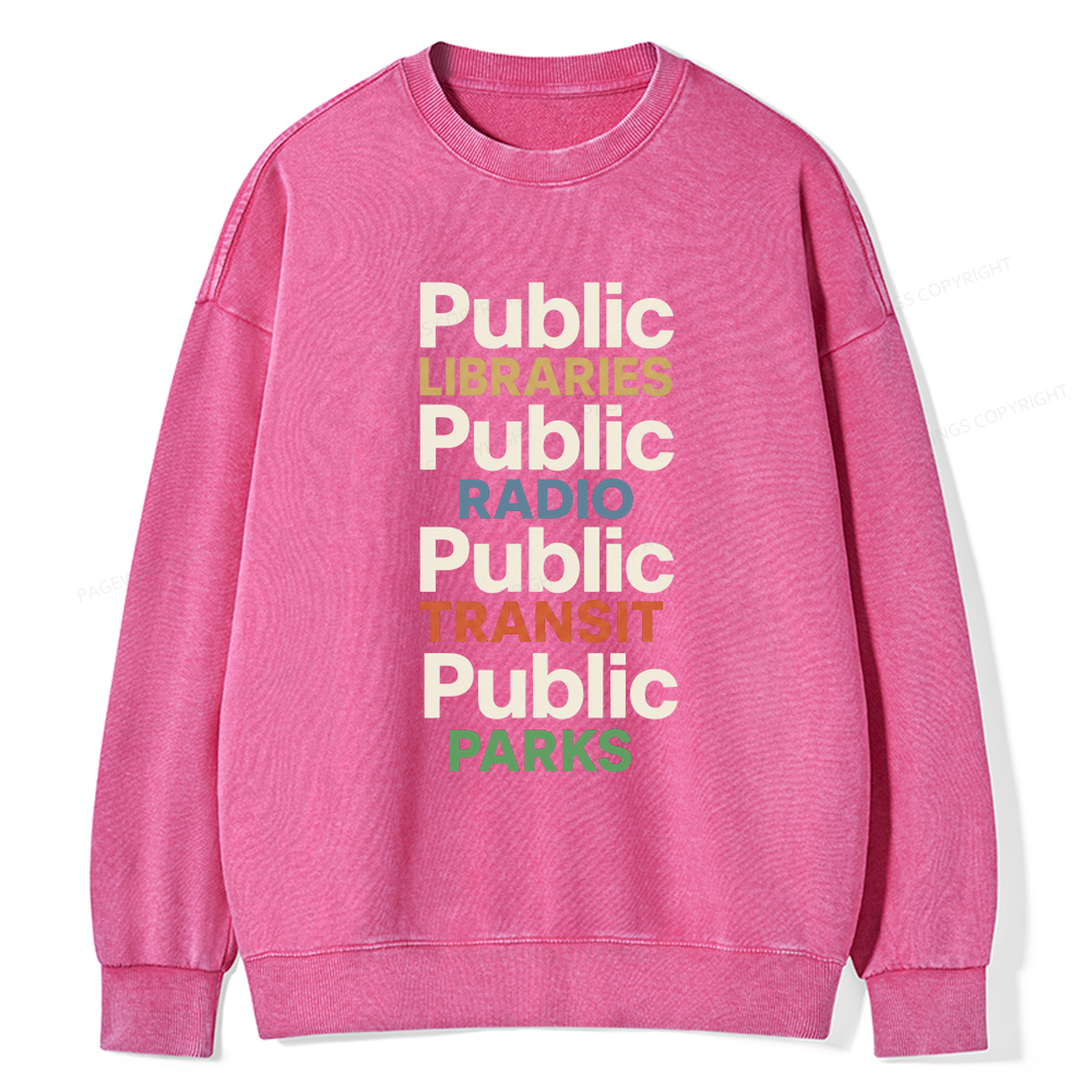 Pagewings Public Libraries15687 Read Unisex Washed Sweatshirt
