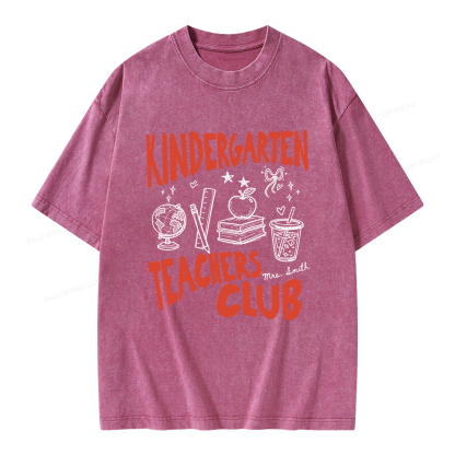 Pagewing Personalized Kindergarten Unisex Washed T-shirt