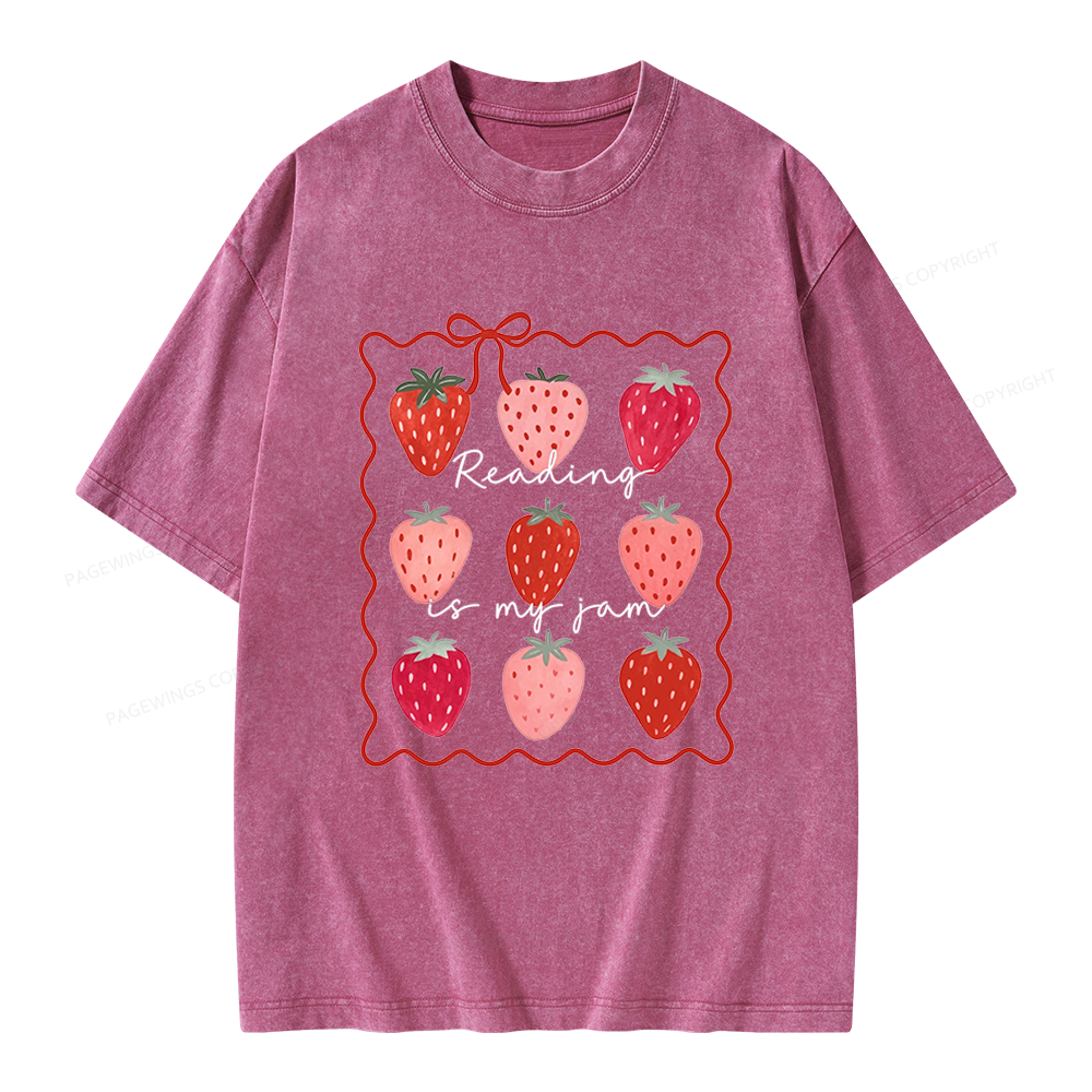 Pagewing Reading Is My Jam Unisex Washed T-shirt