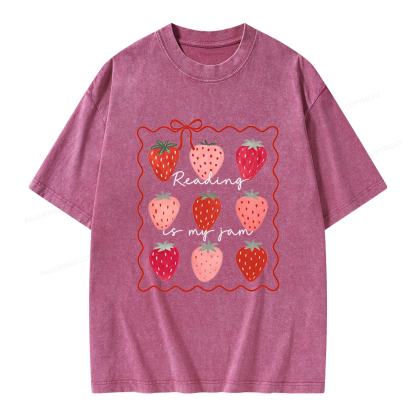 Pagewing Reading Is My Jam Unisex Washed T-shirt