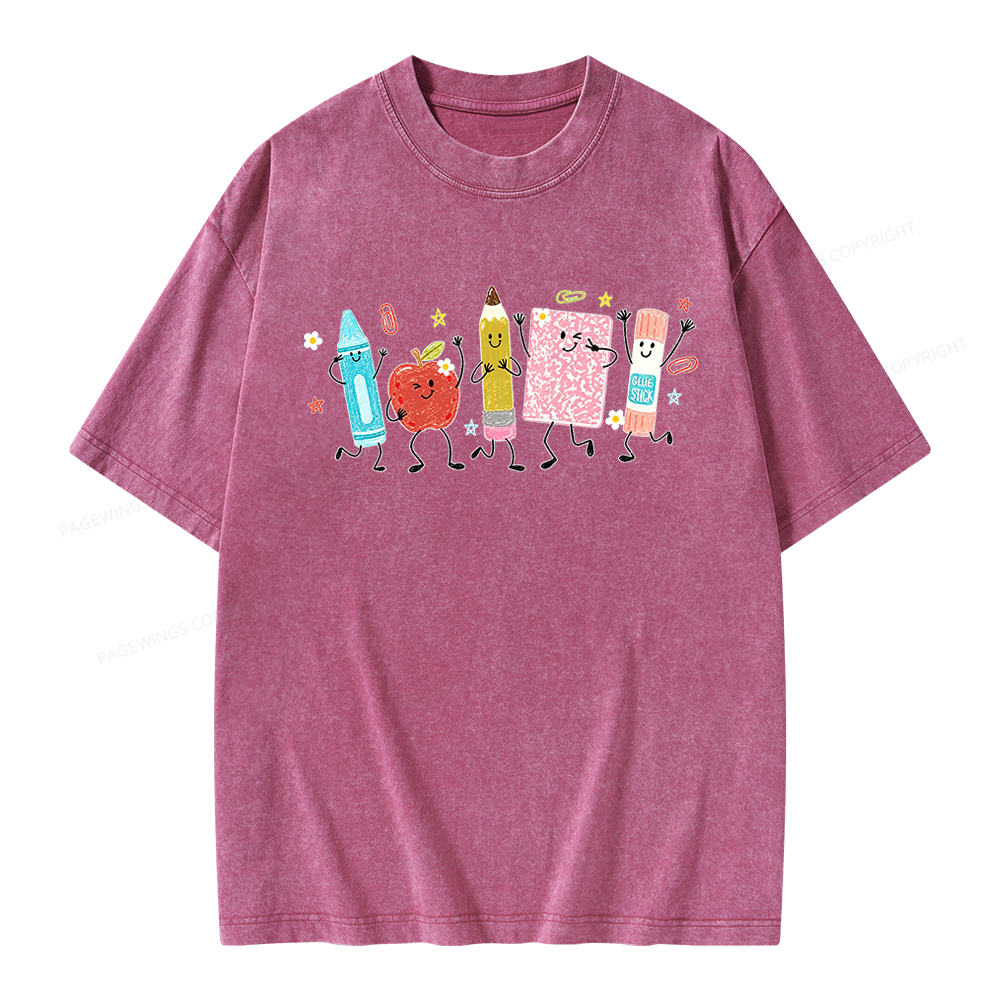 Pagewing Back To School Unisex Washed T-shirt