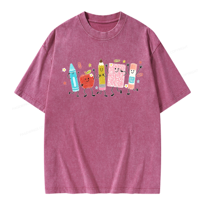 Pagewing Back To School Unisex Washed T-shirt