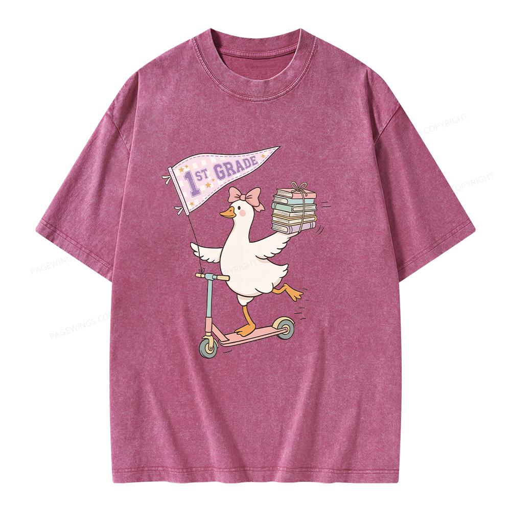 Pagewing Personalized Back to School Unisex Washed T-shirt