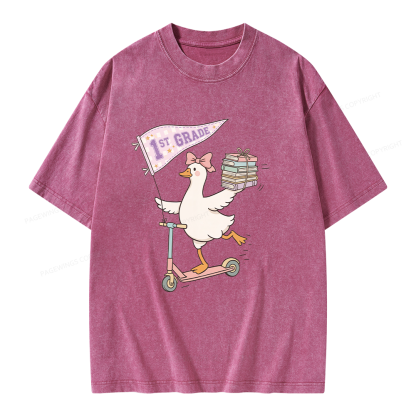 Pagewing Personalized Back to School Unisex Washed T-shirt
