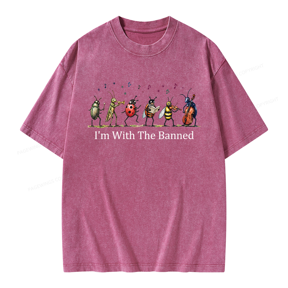 Pagewing I'm With The Banned Unisex Washed T-shirt