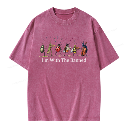 Pagewing I'm With The Banned Unisex Washed T-shirt