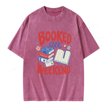 Pagewings Booked All Weekend Unisex Washed T-shirt