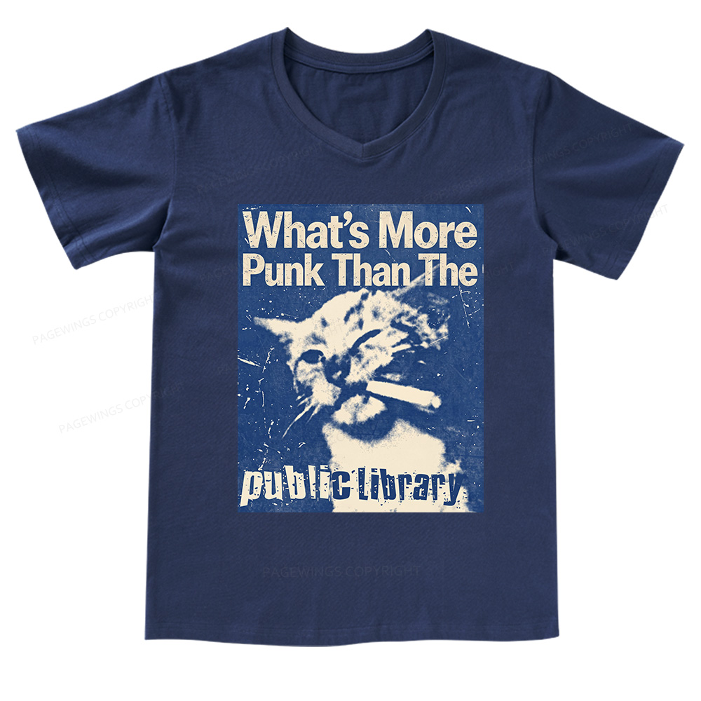 Pagewings What's More Punk Than The Public Library V-neck T-shirt
