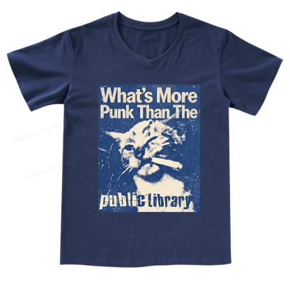 Pagewings What's More Punk Than The Public Library V-neck T-shirt