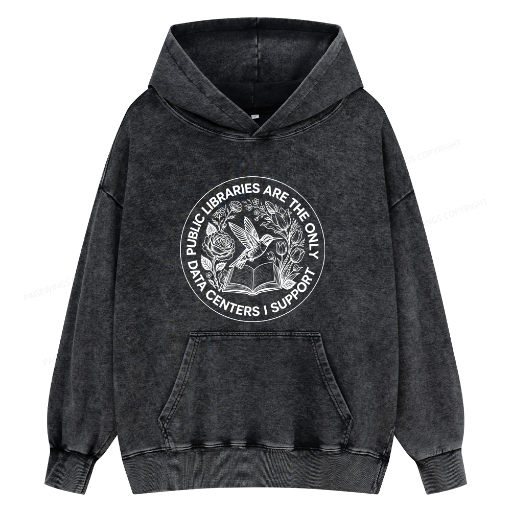 Pagewing Public Libraries16091 Book Unisex Washed Hoodie