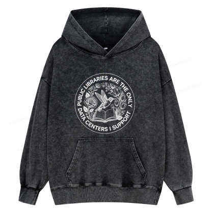 Pagewing Public Libraries16091 Book Unisex Washed Hoodie