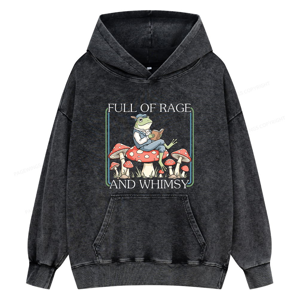 Pagewings Full Of Rage and Whimsy15482 Book Unisex Washed Hoodie