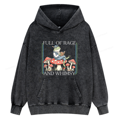 Pagewings Full Of Rage and Whimsy15482 Book Unisex Washed Hoodie