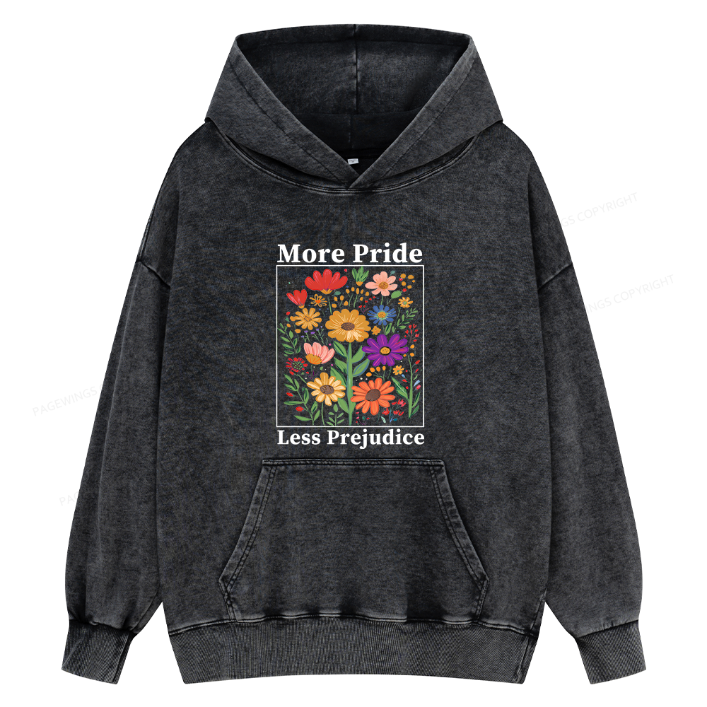Pagewings More Pride Less Prejudice15752 Book Unisex Washed Hoodie