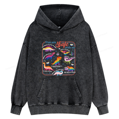 Pagewings You Are Safe With Me15899 Book Unisex Washed Hoodie