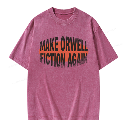 Pagewings Make Orwell Fiction Again Unisex Washed T-shirt