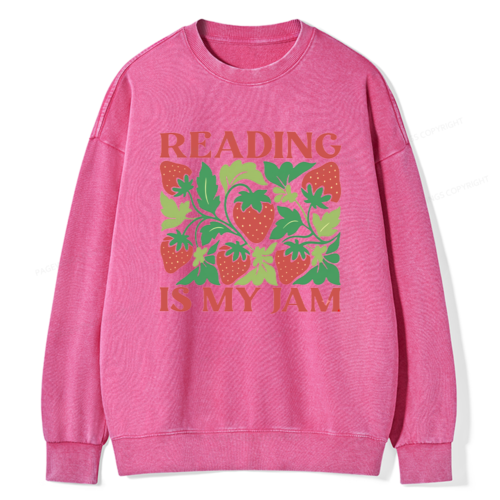 Pagewings Reading Is My Jam15972 Read Unisex Washed Sweatshirt