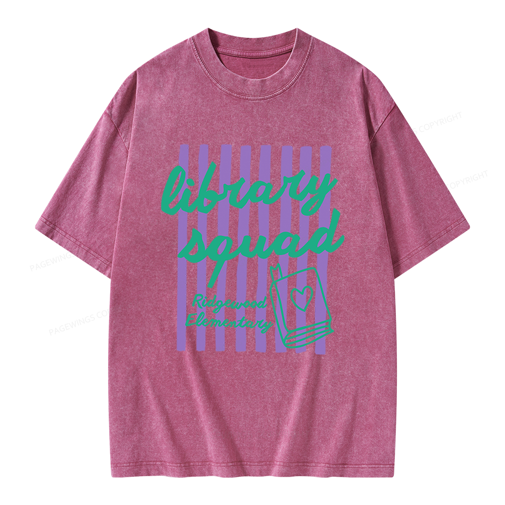 Pagewings Personalized Librarian Unisex Washed T-shirt