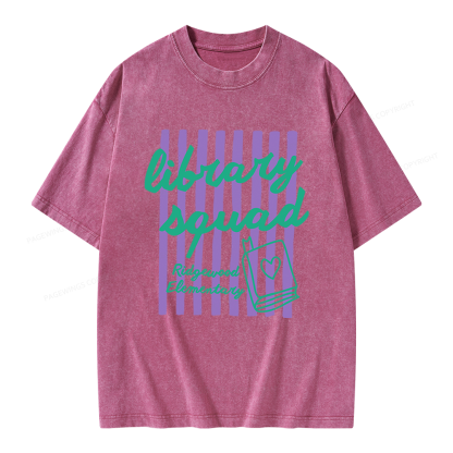 Pagewings Personalized Librarian Unisex Washed T-shirt