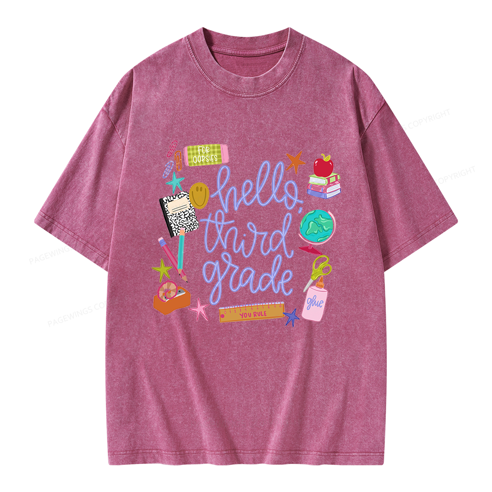 Pagewings Personalized Grade Unisex Washed T-shirt