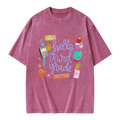 Pagewings Personalized Grade Unisex Washed T-shirt