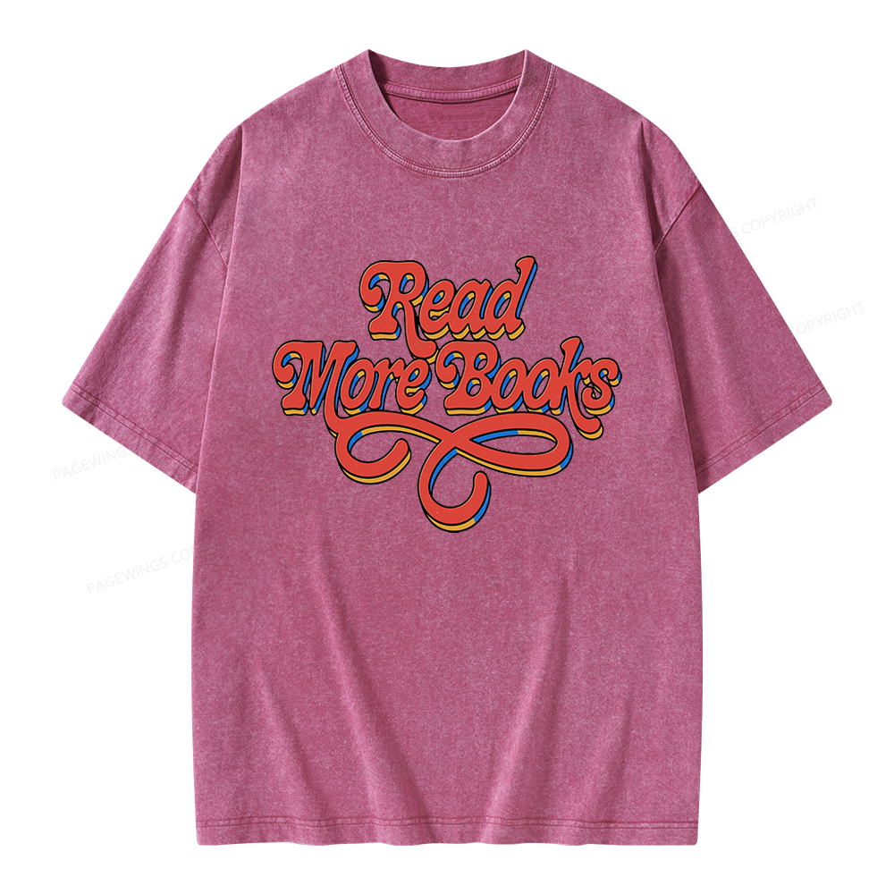 Pagewings Read More Books Unisex Washed T-shirt