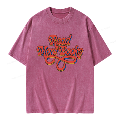 Pagewings Read More Books Unisex Washed T-shirt