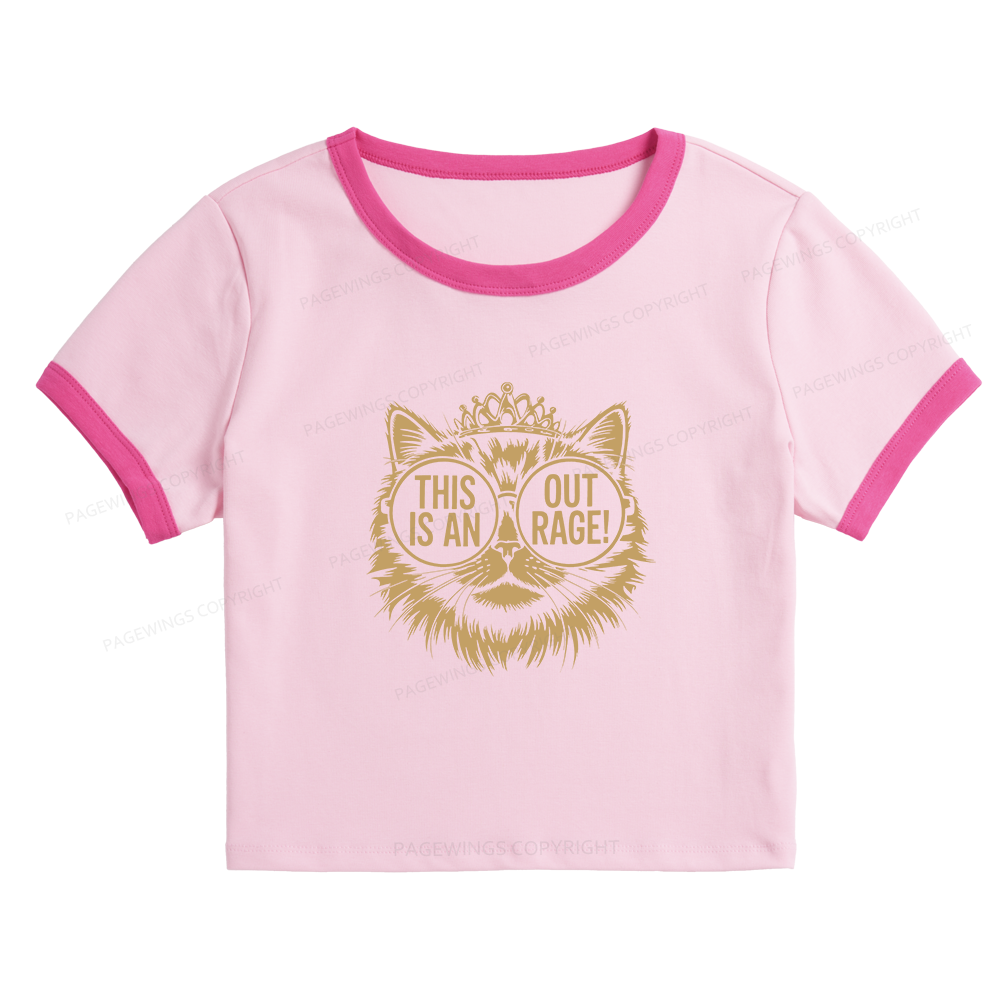 Pagewings This Is An Outrage13991 Baby Tee Cropped Ringer T-Shirt