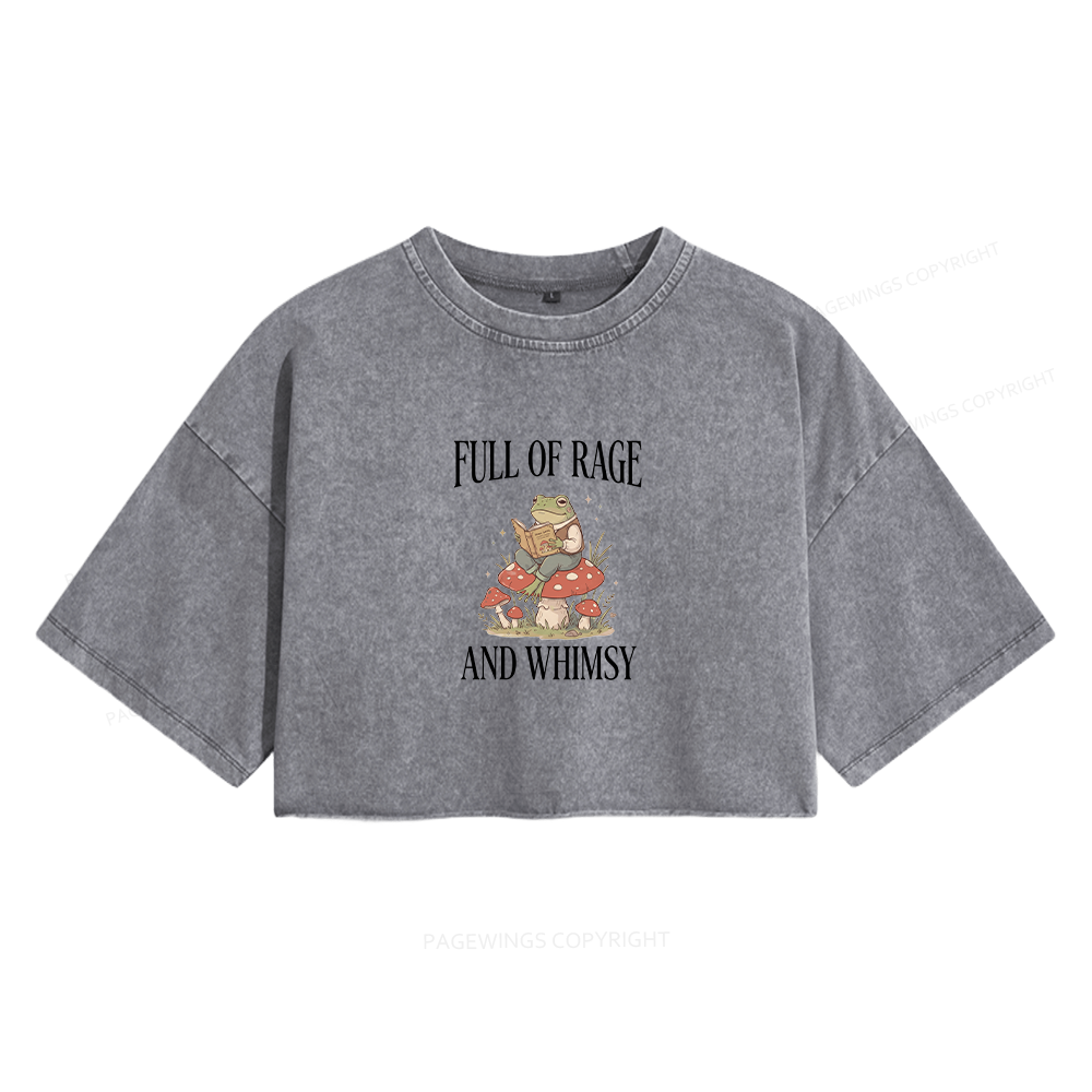 Pagewing Full of Rage and Whimsy16105 Read Women's Washed Cropped T-shirt