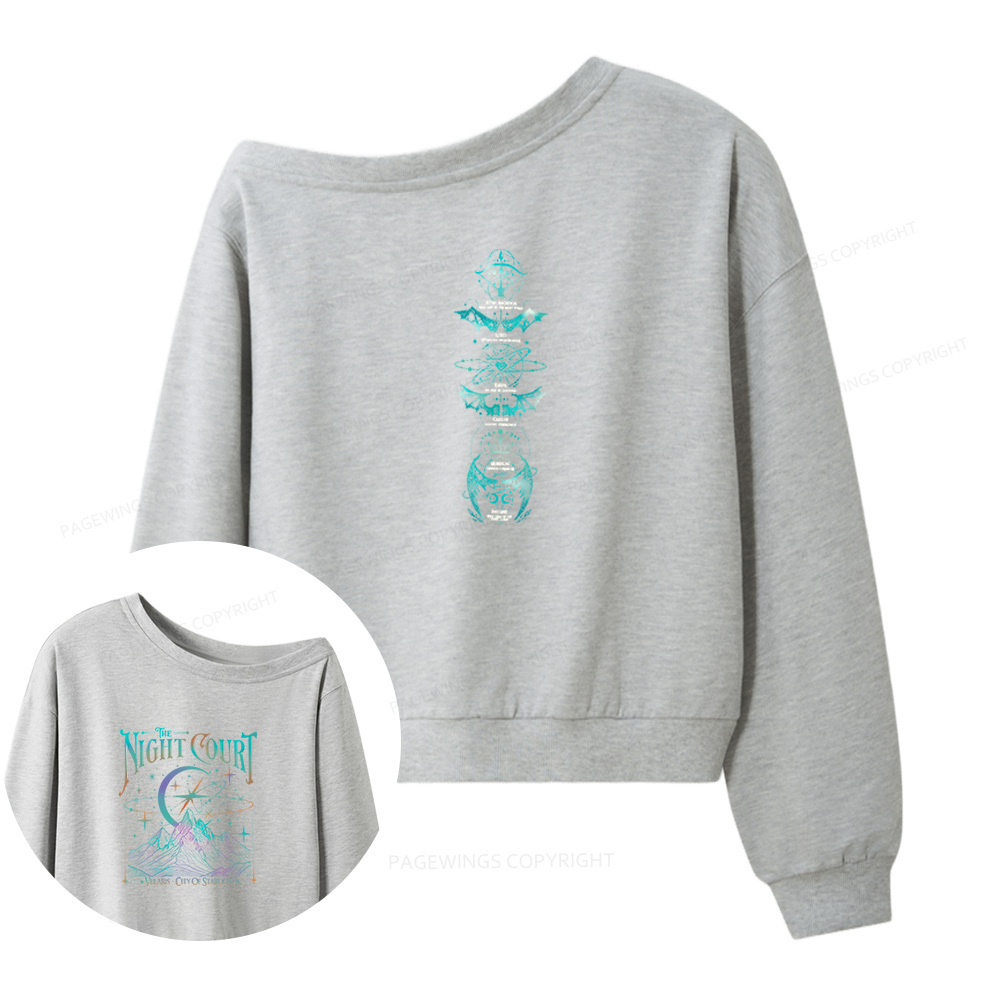 Pagewings Fantasy Novel Lovers 11999 Bookish Women Off Shoulder Sweatshirt