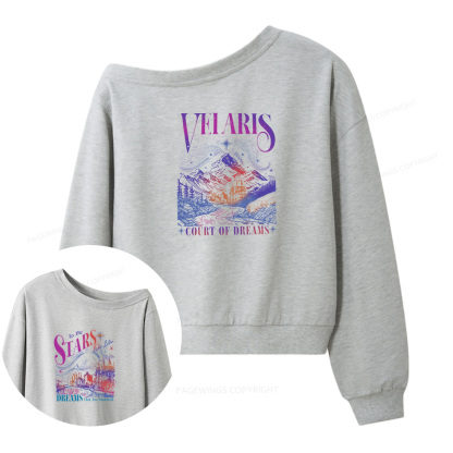 Pagewings Fantasy Novel Lovers 12775 Bookish Women Off Shoulder Sweatshirt
