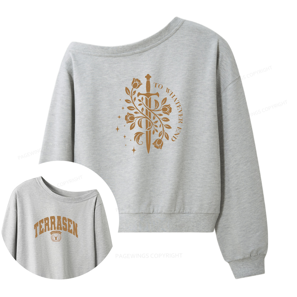 Pagewings Fantasy Novel Lovers 16137 Bookish Women Off Shoulder Sweatshirt