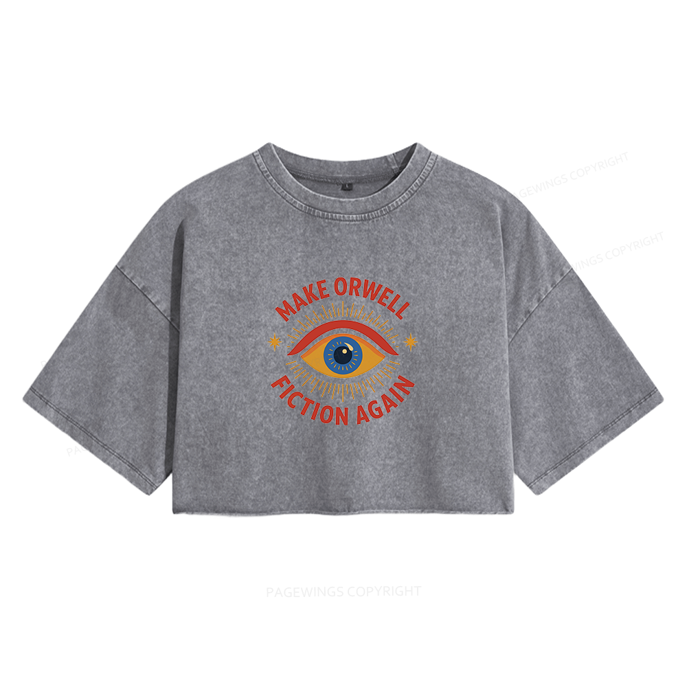 Pagewings Dystopia Quote16117 Read Women's Washed Cropped T-shirt