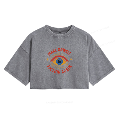 Pagewings Dystopia Quote16117 Read Women's Washed Cropped T-shirt