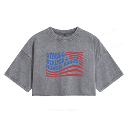 Pagewings Human Rights15958 Read Women's Washed Cropped T-shirt