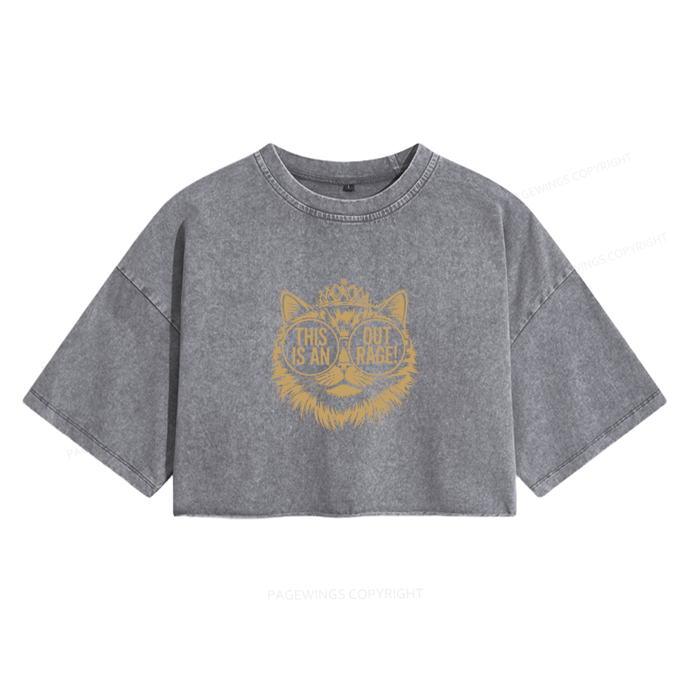 Pagewings This Is An Outrage13991 Read Women's Washed Cropped T-shirt