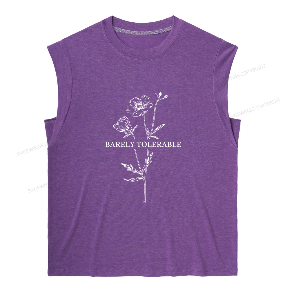 Pagewings Barely Tolerable11905 Bookish Women's Heather Tank Top