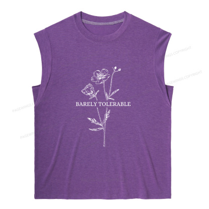 Pagewings Barely Tolerable11905 Bookish Women's Heather Tank Top