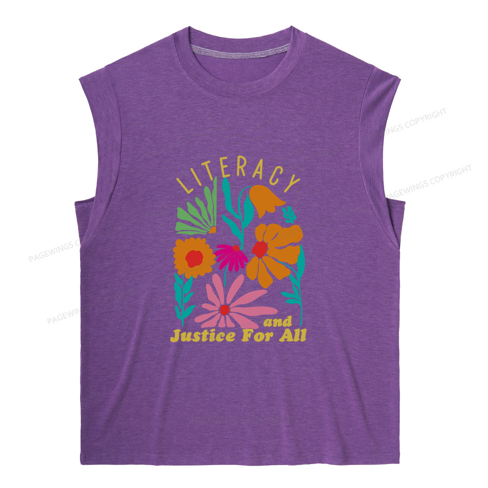 Pagewings Literacy And Justice 12225 Bookish Women's Heather Tank Top