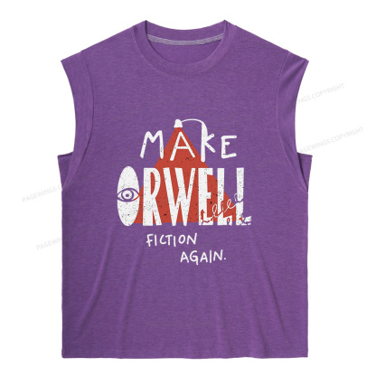 Pagewings Make Orwell Fiction Again10207 Bookish Women's Heather Tank Top