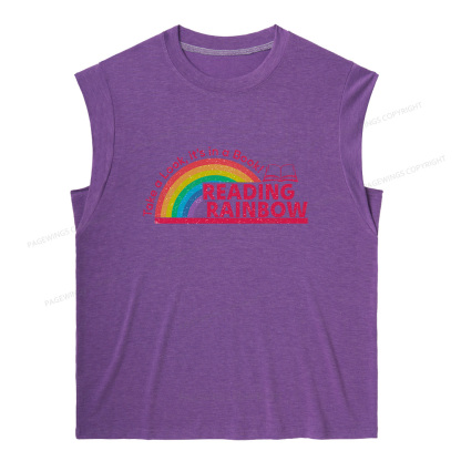 Pagewings Reading With Rainbow11479 Bookish Women's Heather Tank Top