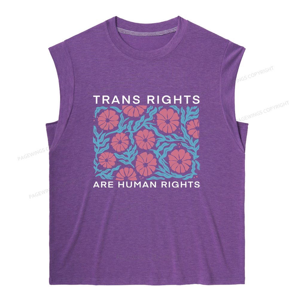 Pagewings Trans Rights Are Human Rights12081 Bookish Women's Heather Tank Top
