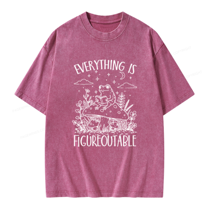 Pagewings Everything Is Figureoutable Unisex Washed T-shirt