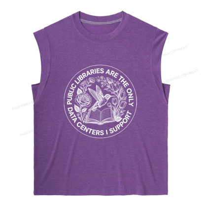 Pagewing Public Libraries are the only Data Centers I Support 16091 Bookish Women's Heather Tank Top