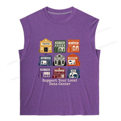 Pagewing Support Your Local Data Center 16102 Bookish Women's Heather Tank Top
