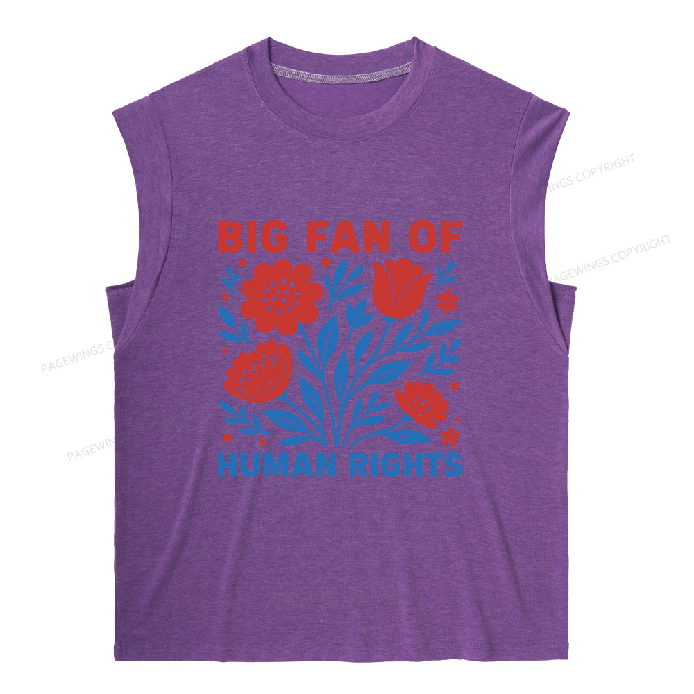 Pagewings Big Fan Of Human Rights 15741 Bookish Women's Heather Tank Top