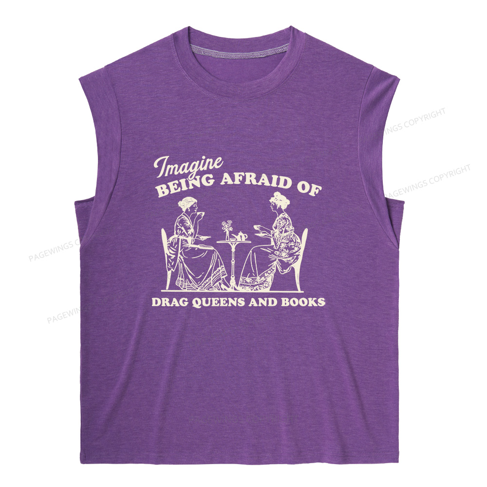 Pagewings Drag Queens 15261 Bookish Women's Heather Tank Top