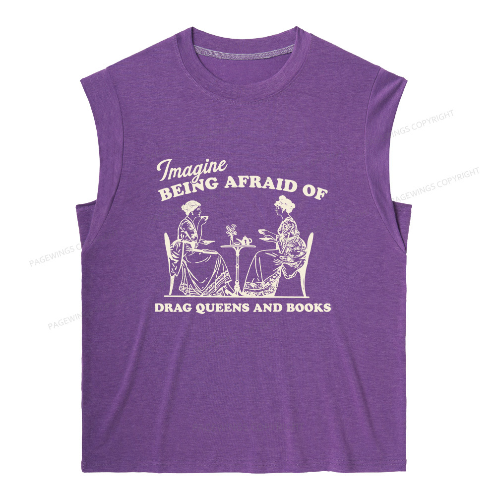 Pagewings Drag Queens 15261 Bookish Women's Heather Tank Top