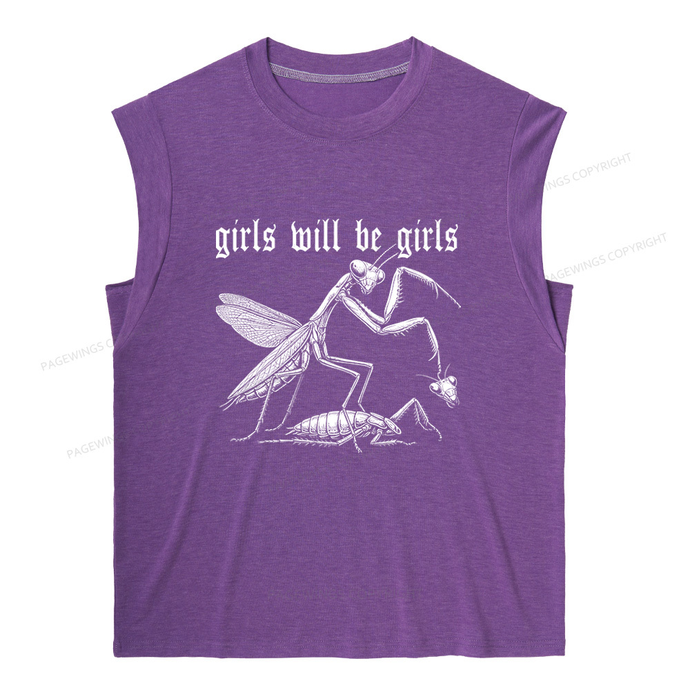 Pagewings Girls Will Be Girls 15526 Bookish Women's Heather Tank Top