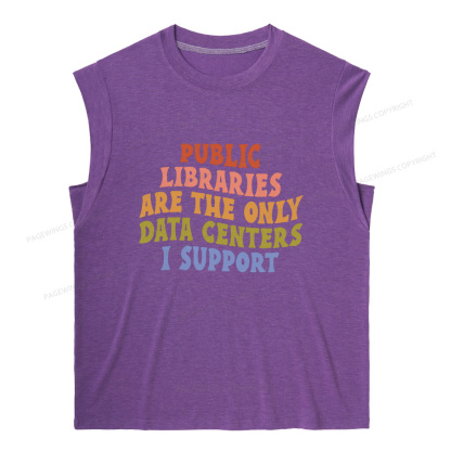 Pagewings Public Libraries Are The Only Data Centers I Support 15898 Bookish Women's Heather Tank Top